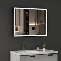 Spiegelschrank mit Beleuchtung 80 x 60 cm, Bad-Hängeschränke LED Spiegelschrank Bad mit Beleuchtung Medizinschrank mit Touch-Schalter, 3 Einstellbare von BOROMAL