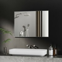 Wandspiegel Rechteckig 60x80cm Schwarzer Badspiegel Metallrahmen für Badezimmer Waschzimmer Schlafzimmer Wohnzimmer - Boromal von BOROMAL