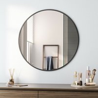Boromal - Wandspiegel Rund Schwarz 50 cm Spiegel Bad Badspiegel Badezimmerspiegel 500mm von BOROMAL