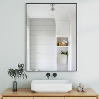 Boromal - Wandspiegel Schwarz 50x70cm Rechteckiger Schwarz Rahmen Badspiegel Vertikal/Horizontal Badezimmerspiegel Schwarz Spiegel Schwarz Morden Boromal - Wandspiegel Schwarz 50x70cm Rechteckiger Schwarz Rahmen Badspiegel Vertikal/Horizontal Badezimmerspiegel Schwarz Spiegel Schwarz Morden von BOROMAL