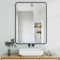 Wandspiegel Schwarz Metall 40x60 cm Rechteckig Wand Spiegel Bad für Flur, Wohnzimmer, Bad oder Garderobe von BOROMAL
