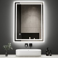 badezimmerspiegel mit beleuchtung 50x70cm 70x50cm touch led spiegel badspiegel led dimmbar wandschalter warmweiß von BOROMAL