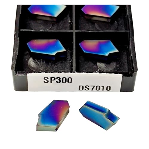 Drehmesser aus Metall, 10 Stück, SP200, SP300, SP400, Werkzeug zum Schneiden aus harter Legierung, gerillt, Klinge zum Fräsen (SP300) von BORRGTU