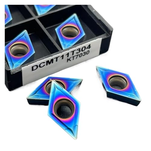 Indexierbare Drehklinge aus Metall 10 Stück DCMT11T304 DCMT11T308 KT7030 Werkzeug aus harter Legierung Klinge mit hoher Härte geeignet für Edelstahl(DCMT11T304 KT7030) von BORRGTU