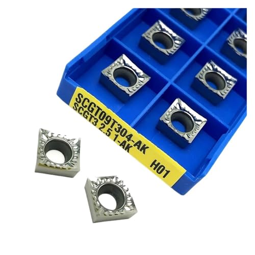 Indexierbare Drehklinge aus Metall 10 Stück SCGT09T302-AK H01 SCGT09T304-AK H01 SCGT09T308-AK H01 Werkzeug zum Drehen von außen harte Legierung Aluminium-Bearbeitung Fräser (SCGT09T304-AK H01) von BORRGTU