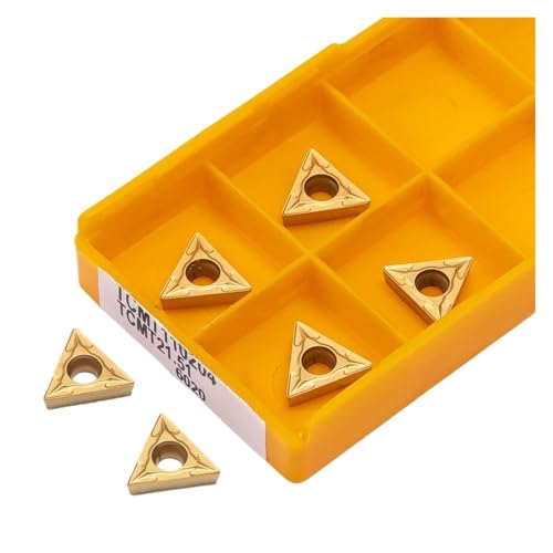 Indexierbare Drehklinge aus Metall 10 Stück TCMT16T304 TCMT16T308 TCMT110204 15TF 6020 735 Interne harte Legierung Drehmaschine Werkzeug (TCMT110204 6020) von BORRGTU