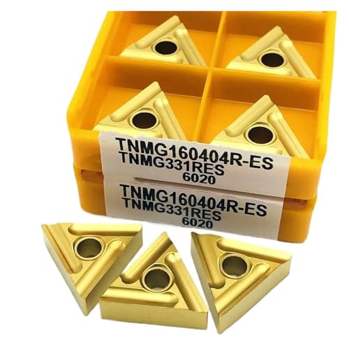 Indexierbare Drehklinge aus Metall 10 Stück TNMG160404 TNMG160408-MA TNMG160404R TNMG160404L Werkzeug zum Außendrehen aus harter Legierung für Edelstahlteile (TNMG160404R 6020 von BORRGTU