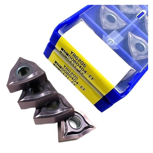 Indexierbares Drehmesser aus Metall 10 Stück WNMG080404 WNMG080408-EF YBC205 Werkzeug für Außendrehen Bearbeitung von hartem legiertem Stahl Drehmaschine (WNMG080404-EF YBG205) von BORRGTU