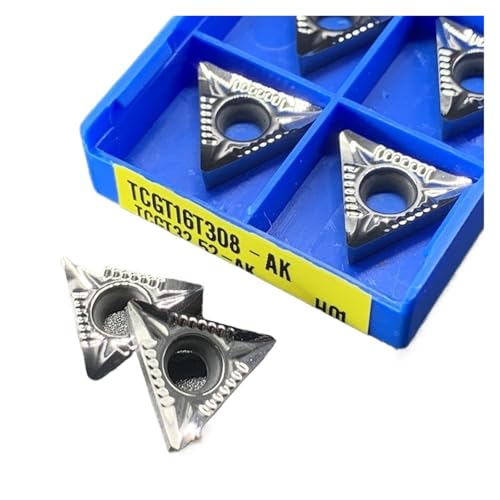 Metal-Drehmesser 10 Stück TCGT090202 TCGT090204 TCGT090208 TCGT110202 TCGT110204 TCGT110208 TCGT16T302 TCGT16T304 TCGT16T308-AK H08-AK 1 x Aluminiumklinge. Werkzeug zum externen Drehen von BORRGTU