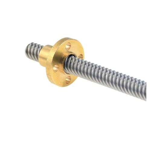 Metall Kugelumlaufspindelmutter 2 Stück T8 8mm Vorschubschraube Gewinde mit Messingmutter 2mm Vorlauf Trapezstab for Drucker 100mm bis 550mm(450mm) von BORRGTU