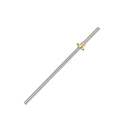 Metall Kugelumlaufspindelmutter 3D-Drucker CNC 2 Stücke T5 Trapezstab Vorschubschraube Gewinde 5mm Vorschub 4mm mit Messingmutter L=150mm-1000mm(450mm) von BORRGTU