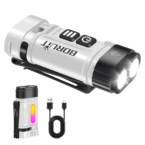 BORUIT U10 Mini Taschenlampe, 880 Lumen AA-Batterie Wiederaufladbare Kleine Flashlight, Magnetisch Taschenlampen mit Rückclip, IPX4 Wasserdicht, für Camping, Notfälle, Arbeiten im Freien BORUIT U10 Mini Taschenlampe, 880 Lumen AA-Batterie Wiederaufladbare Kleine Flashlight, Magnetisch Taschenlampen mit Rückclip, IPX4 Wasserdicht, für Camping, Notfälle, Arbeiten im Freien von BORUIT
