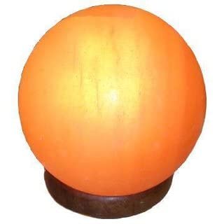 Bosalla Salz Lampe Kugel Planet runde Form Ø 14 cm Kristall Leuchte Salt Range Pakistan mit Spezial Leuchtmittel Kabel in WEIß + SCHWARZ Länge 120-500 cm wählbar (Schwarz, 1200) von BOSALLA