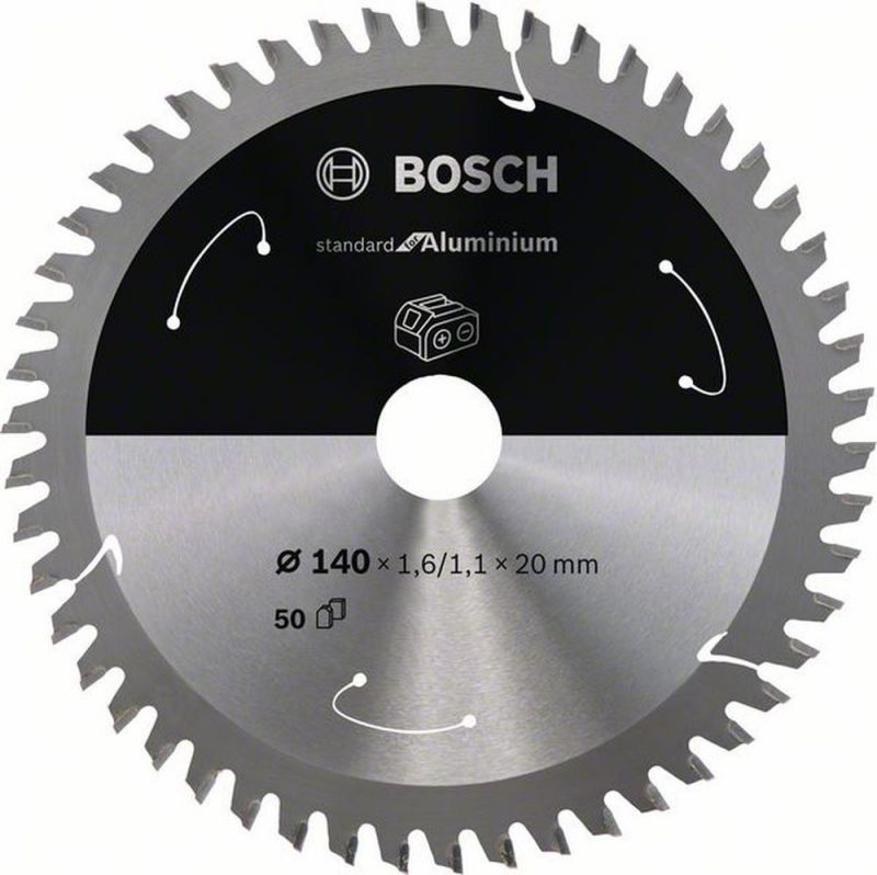Bosch Akku-Kreissägeblatt Standard for Aluminium, 140 x 1,6/1,1 x 20, 50 Zähne 2608837755 von BOSCH-Zubehör