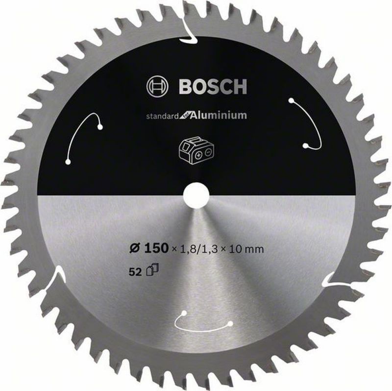 Bosch Akku-Kreissägeblatt Standard for Aluminium, 150 x 1,8/1,3 x 10, 52 Zähne 2608837762 von BOSCH-Zubehör