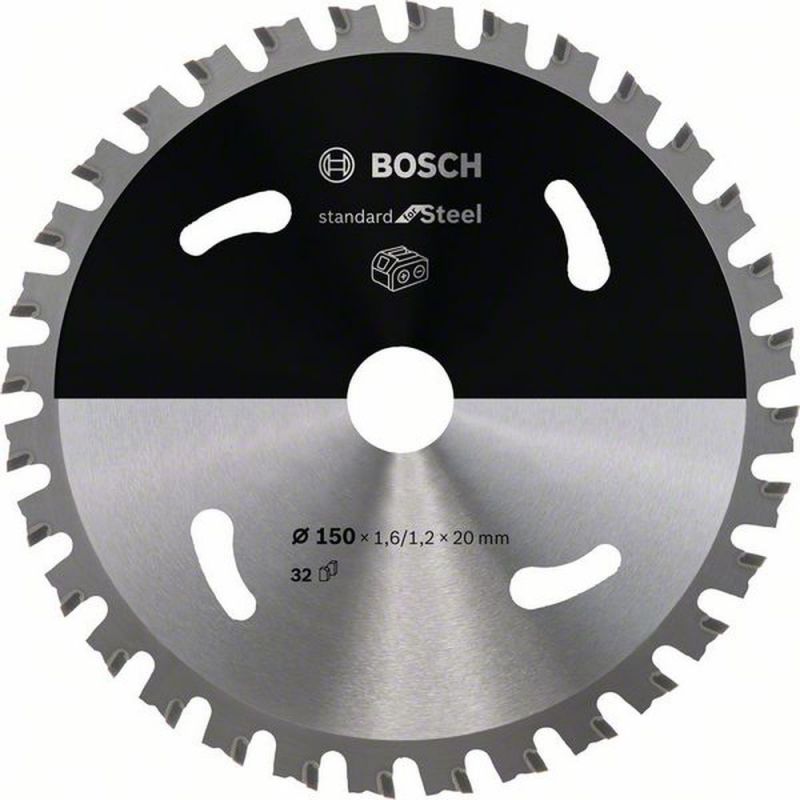 Bosch Akku-Kreissägeblatt Standard for Steel, 150 x 1,6/1,2 x 20, 32 Zähne 2608837748 von BOSCH-Zubehör