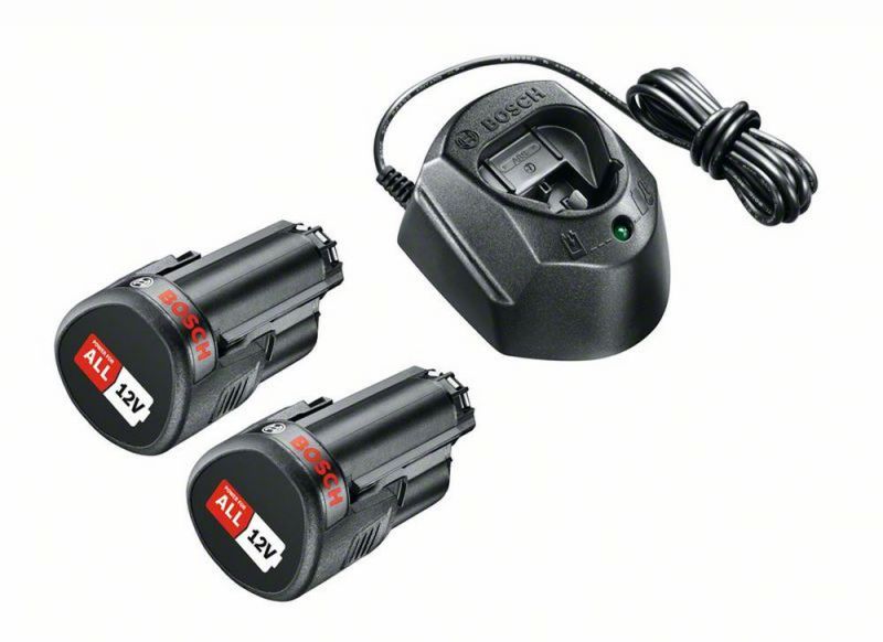 Bosch Starter-Set, 2 x Akkupacks PBA 12V 1.5Ah O-A + Ladegerät GAL 1210 CV 1600A01L3E von BOSCH-Zubehör