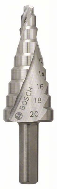 Bosch Stufenbohrer HSS, 4 - 20 mm, 8 mm, 70,5 mm, 9 Stufen 2608597519 von BOSCH-Zubehör