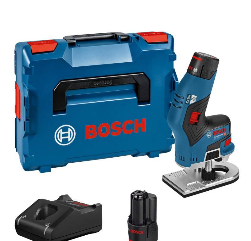 BOSCH Akku-Fräse GKF 12V-8 Akku Kantenfräse 2x3,0 Ah 12 Volt in L-B von BOSCH
