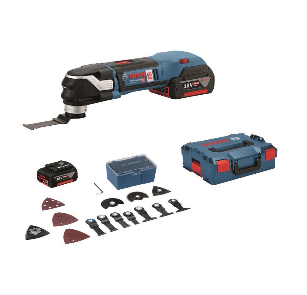 BOSCH Akku-Multifunktionswerkzeug Akku-Multi-Cutter GOP 18 V-28 2x 5.0 Ah Akkus L-Bo von BOSCH