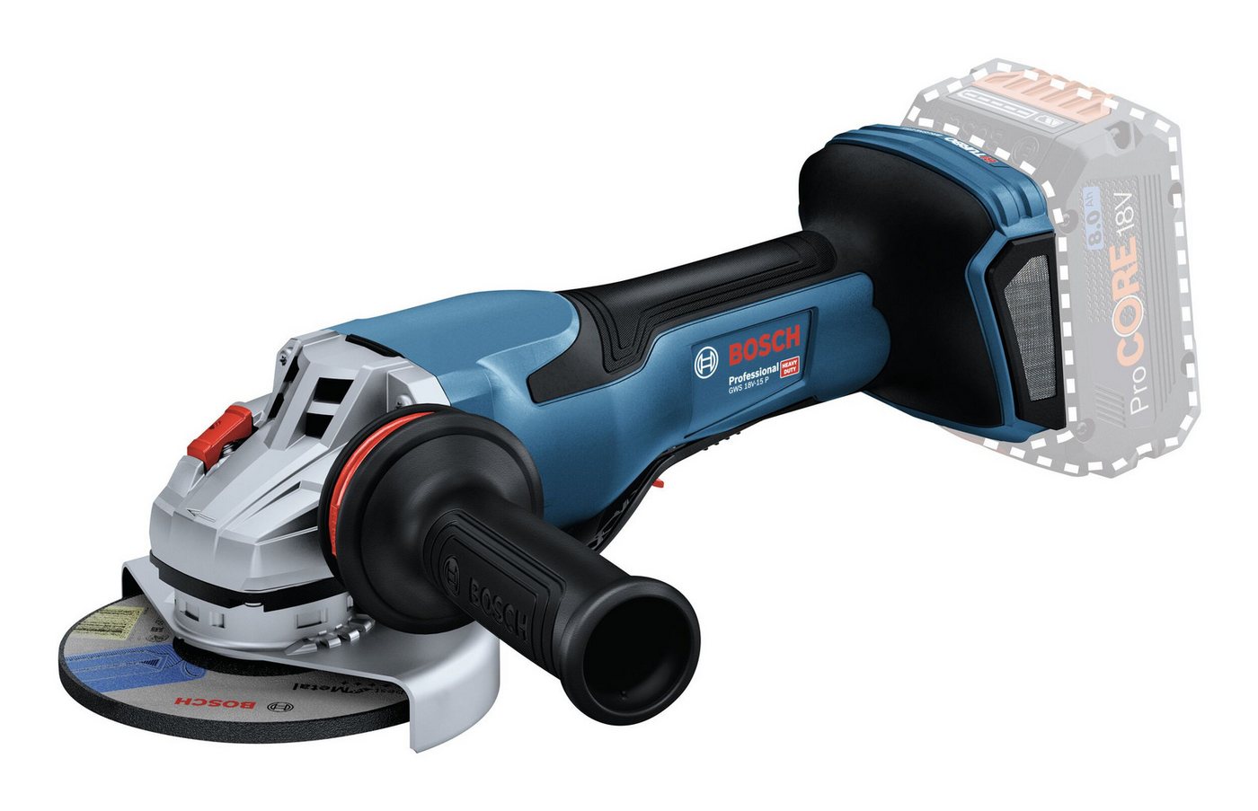 BOSCH Akku-Winkelschleifer GWS 18V-15 P BITURBO, max. 9800 U/min, Ohne Akku - im Karton von BOSCH