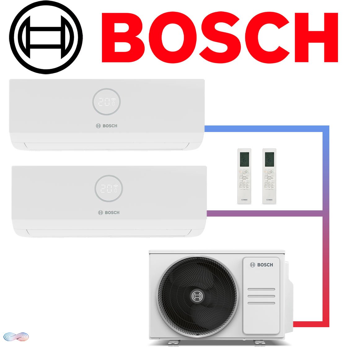 BOSCH Climate 3000iU Set 2× 2,6 kW Wandgerät + 5,3 kW Außengerät"" von BOSCH