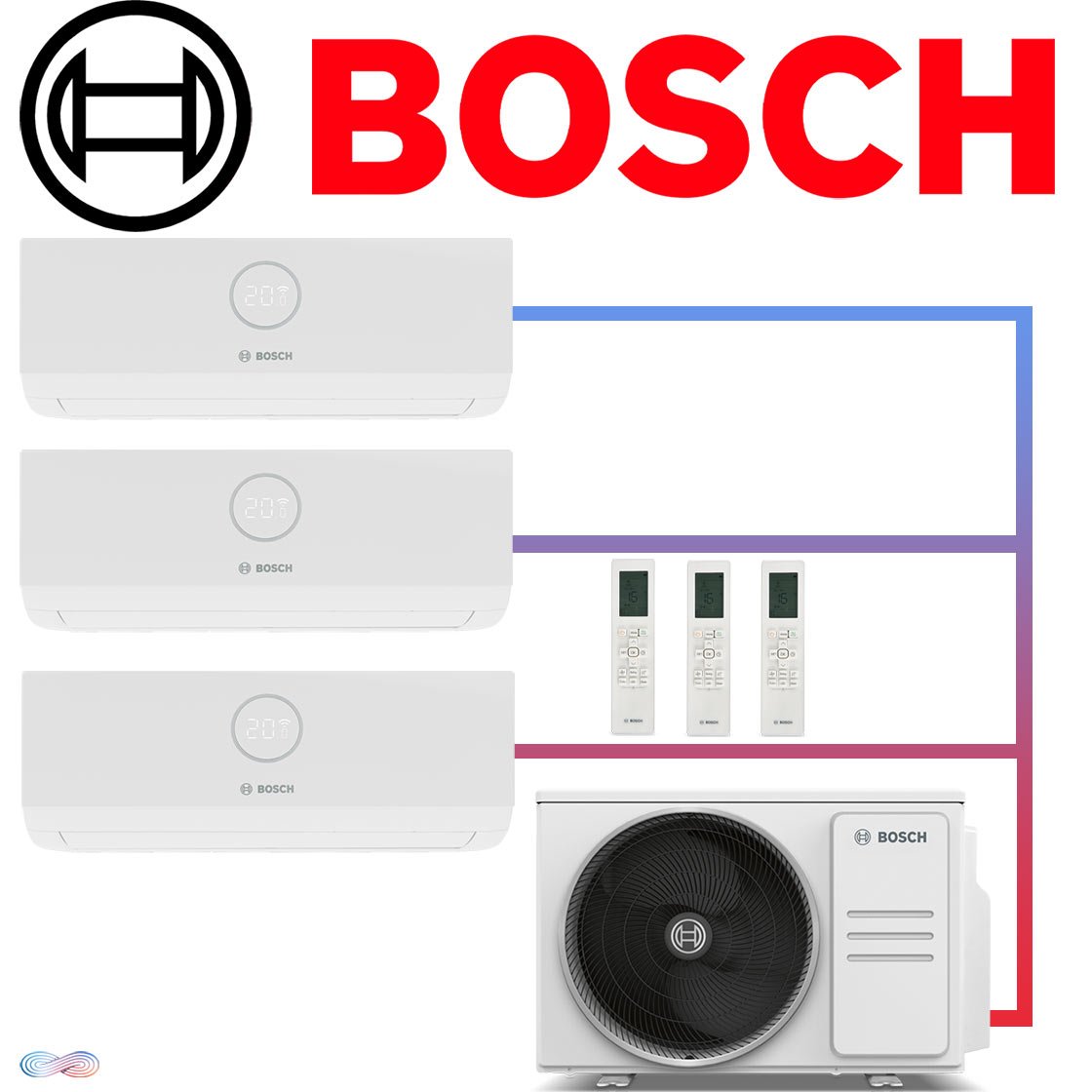 BOSCH Climate 3000iU Set 2× 2,6 kW & 1× 3,5 kW | 7,9 kW Außengerät"" BOSCH Climate 3000iU Set 2× 2,6 kW & 1× 3,5 kW | 7,9 kW Außengerät"" von BOSCH