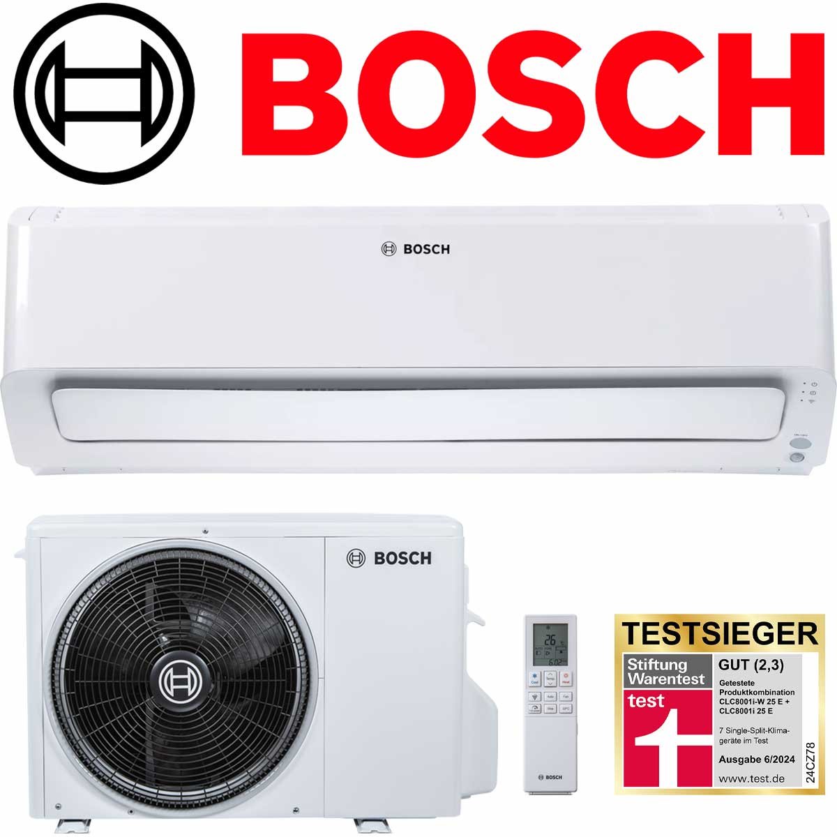 BOSCH Climate Class 8000i 25 E Klimaanlage 2,5 kW | CLC8001i-Set... von BOSCH