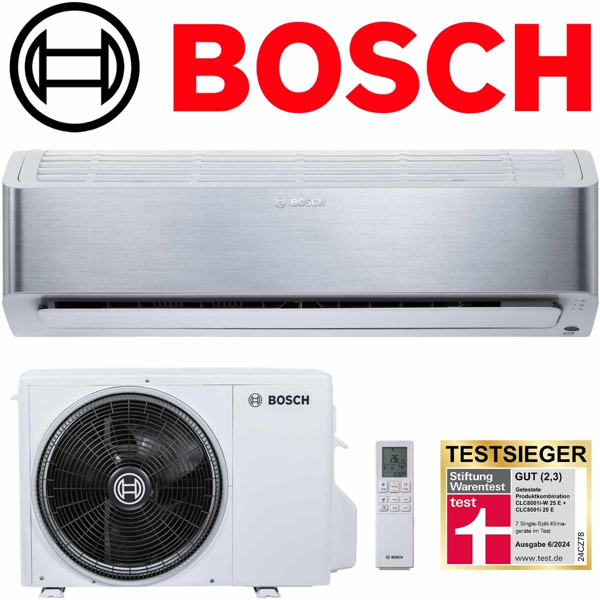 BOSCH Climate Class 8000i 25 ET Klimaanlage 2,5 kW SET | Silber"" BOSCH Climate Class 8000i 25 ET Klimaanlage 2,5 kW SET | Silber"" von BOSCH