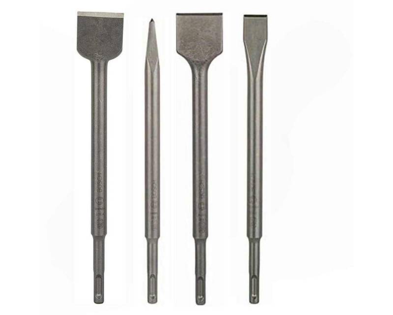 BOSCH Flachmeißel Bosch 4 Tlg. Meißel Setl SDS Plus L-250 mm Flach, Spitz,Fliesen von BOSCH