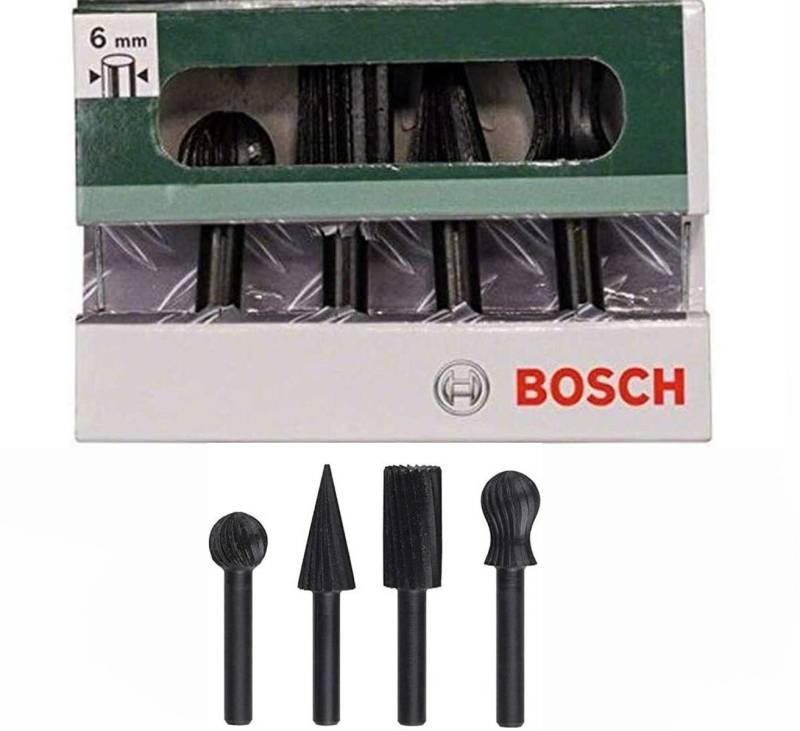 BOSCH Fräser-Set Fräserfeilensatz 4 Stück, Ø 13 x 6 mm 3 Holz, Eisen Bohrmaschinen von BOSCH