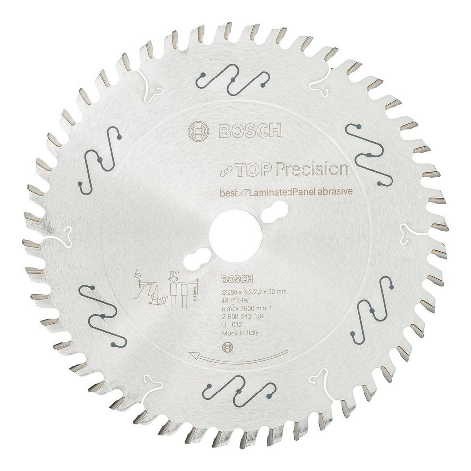 BOSCH Kreissägeblatt, Top Precision Best for Laminated Panel Abrasive 48Z - 250 x 30 x 3 von BOSCH