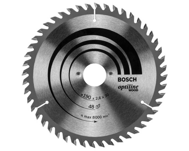 BOSCH Kreissägeblatt Kreissägeblatt Optiline Holz 190 x 30 48D von BOSCH