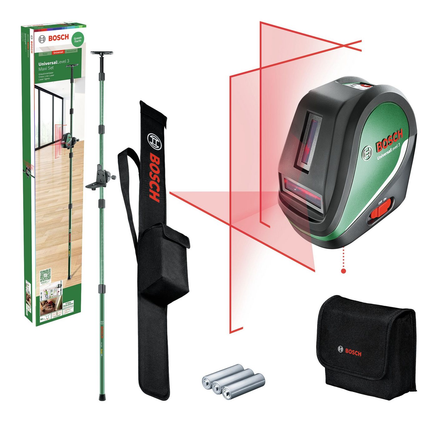 BOSCH Kreuzlinienlaser UniversalLevel 3, Kreuzlinien-Laser Maxi-Set - im Karton BOSCH Kreuzlinienlaser UniversalLevel 3, Kreuzlinien-Laser Maxi-Set - im Karton von BOSCH
