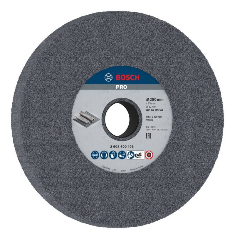 BOSCH Schleifscheibe Pro Steel, 200 x 25 x 32 mm, G46 für Doppelschleifmaschinen von BOSCH