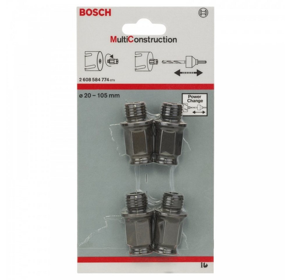 BOSCH Stecknüsse 2608584774 Multi Construction 4-teilig - Adapternüsse - schwarz, Set von BOSCH