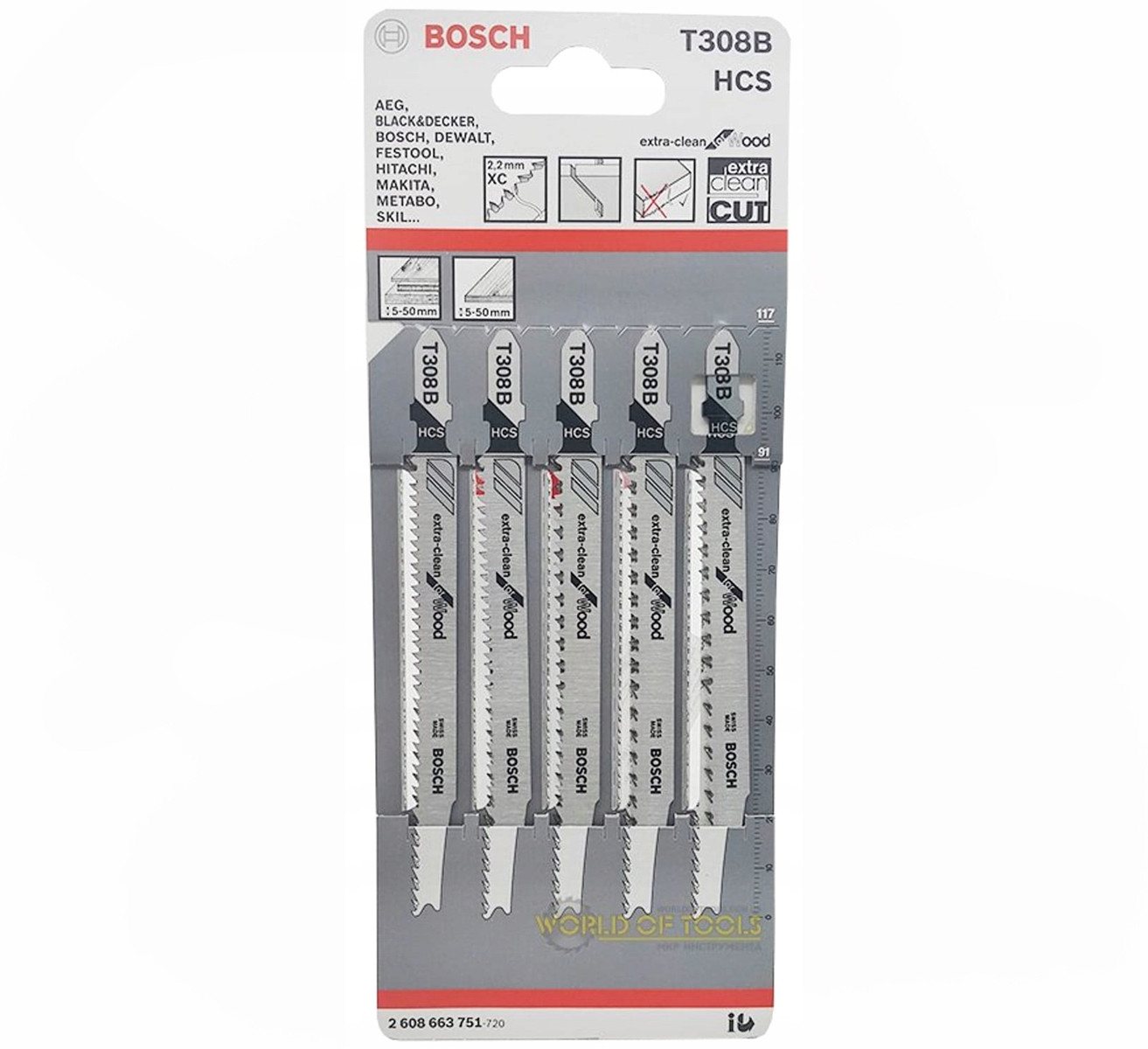 BOSCH Stichsägeblatt 5x Bosch T308B HCS Stichsägeblätt Extraclean Holz Multiplex Platten BOSCH Stichsägeblatt 5x Bosch T308B HCS Stichsägeblätt Extraclean Holz Multiplex Platten von BOSCH