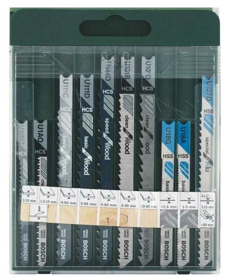 BOSCH Stichsägeblatt Bosch Stichsägeblatt-Set U-Schaft 10-teilig Holz und Metall Universal BOSCH Stichsägeblatt Bosch Stichsägeblatt-Set U-Schaft 10-teilig Holz und Metall Universal von BOSCH