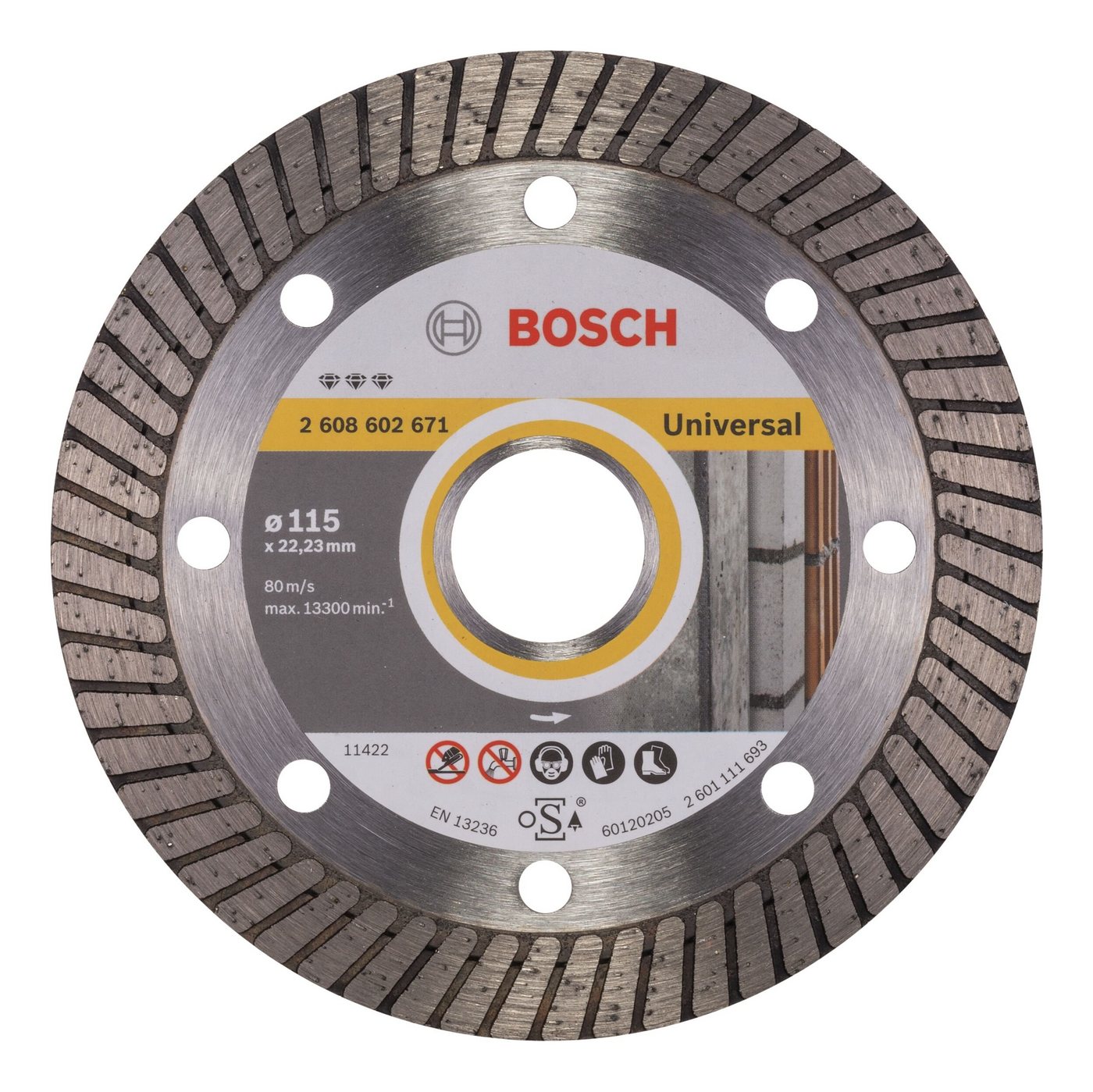 BOSCH Trennscheibe, Ø 115 mm, Best for Universal Turbo Diamanttrennscheibe - 115 x 22,23 x 2,2 x von BOSCH