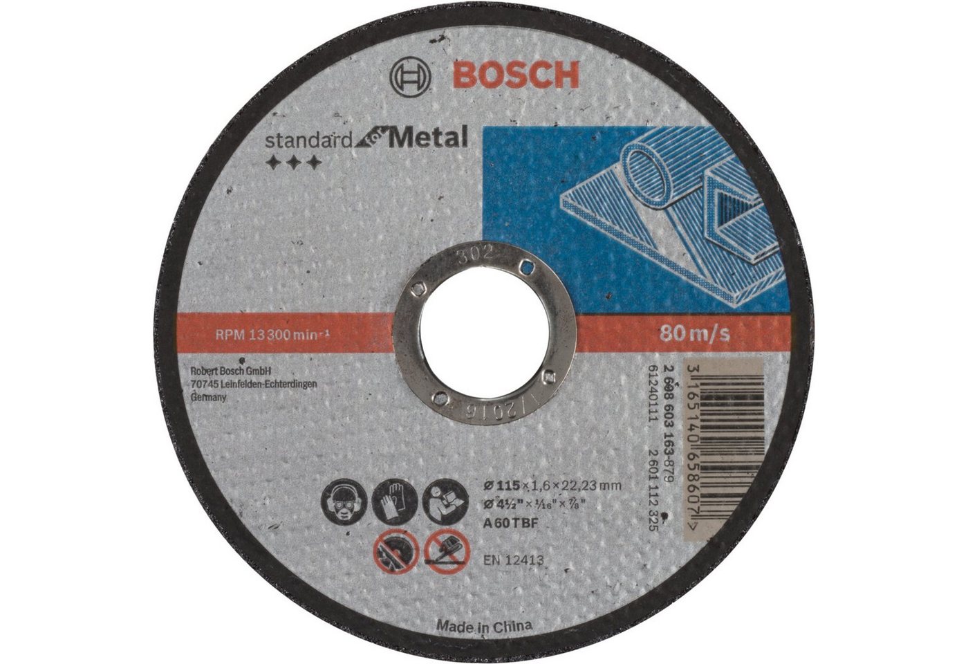 BOSCH Trennscheibe Trennscheibe Standard for Metal, Ø 115mm von BOSCH