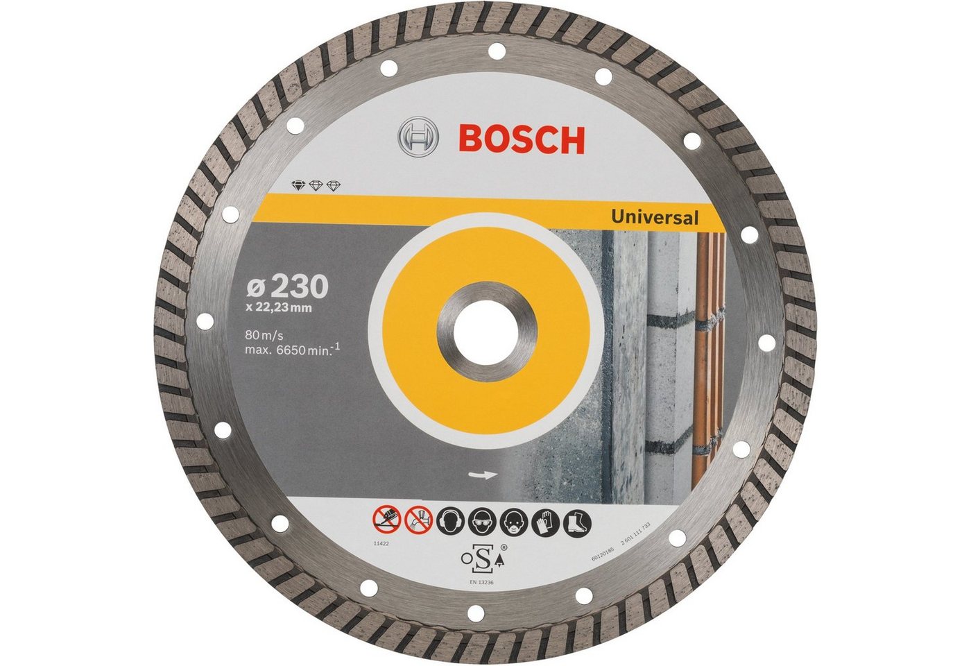 BOSCH Trennscheibe Diamanttrennscheibe Standard for Universal Turbo, Ø 230mm von BOSCH