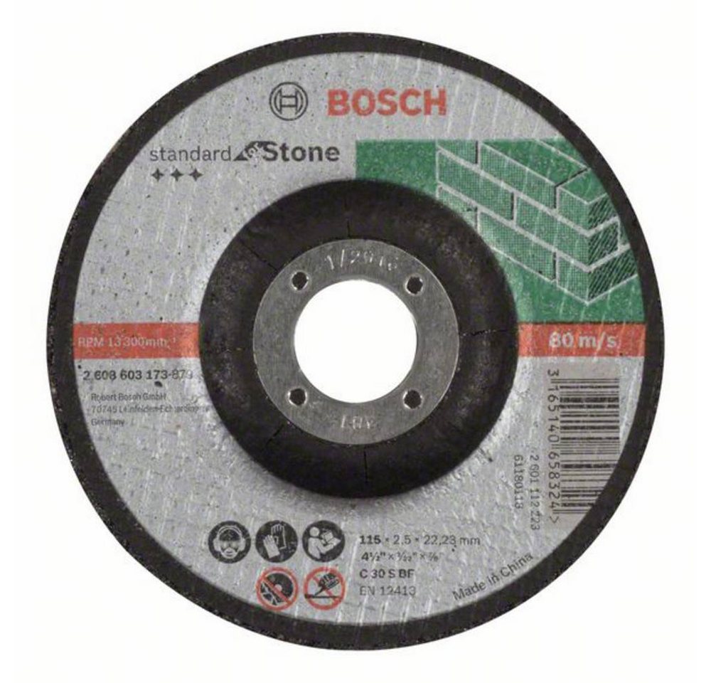BOSCH Trennscheibe Trennscheibe gekröpft Standard for Stone C 30 S BF, 115 mm 2608603173 von BOSCH