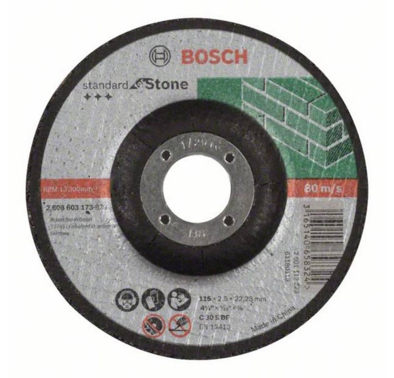 BOSCH Trennscheibe Trennscheibe gekröpft Standard for Stone C 30 S BF, 115 mm 2608603173 von BOSCH