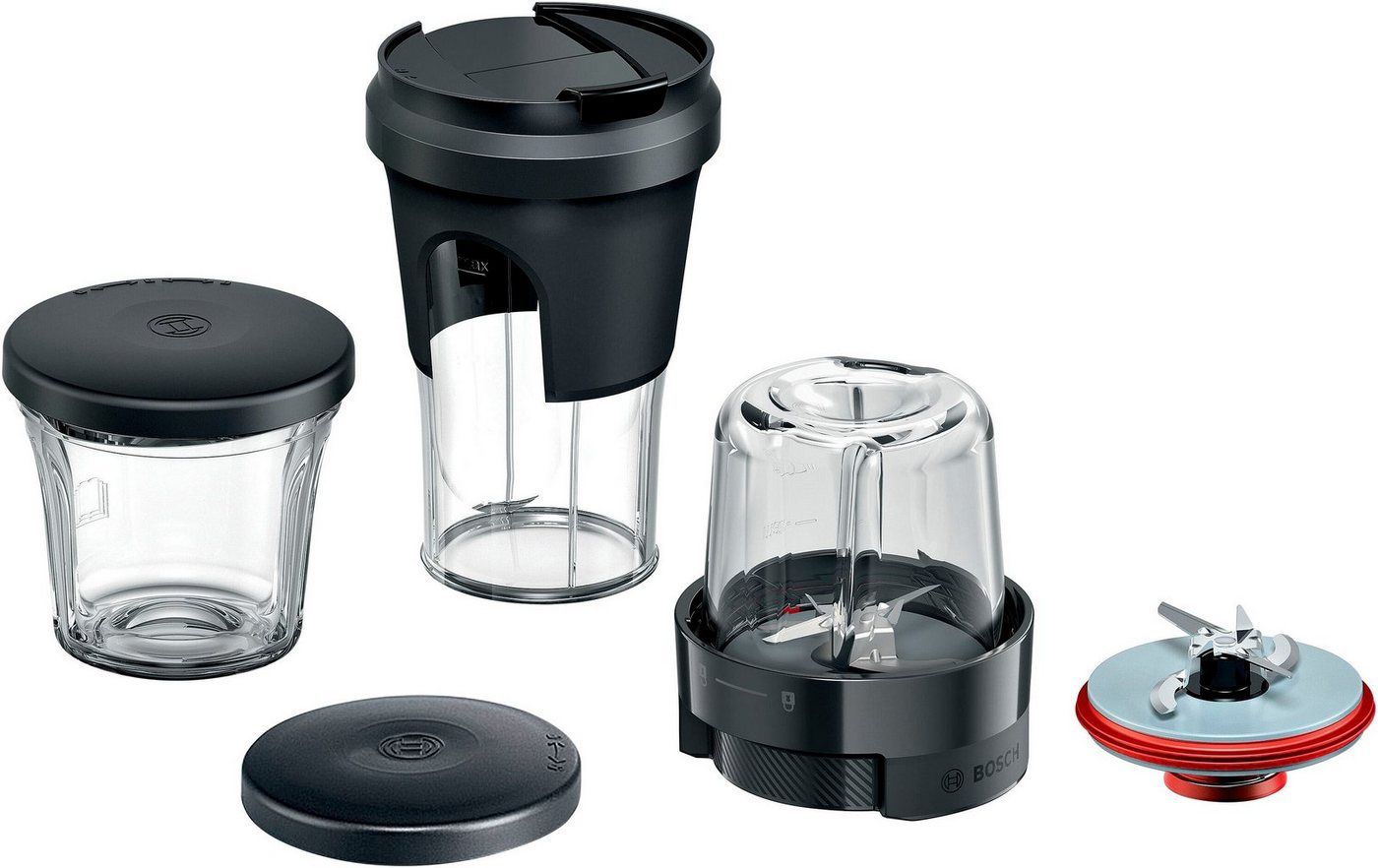 BOSCH Zerkleinereraufsatz MUZS68TM TastyMoment 5-in-1 Multi-Zerkleinerer-Set, Zubehör für Küchenmaschine Serie 6 und Serie 8 OptiMUM von BOSCH