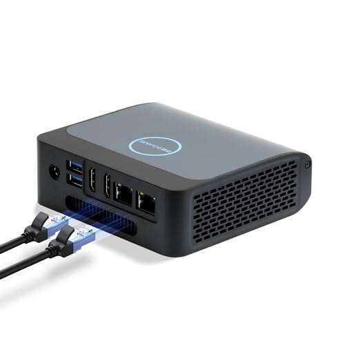 BOSGAME E1 Mini PC [2.5G Dual LAN], 16GB DDR4 512GB SSD Intel 12th Gen N100 (bis zu 3.4GHz), Mini Desktop Ubuntu Computer Unterstützt WiFi6, BT5.2, USB3.2 und 4K@60Hz Triple Display von BOSGAME