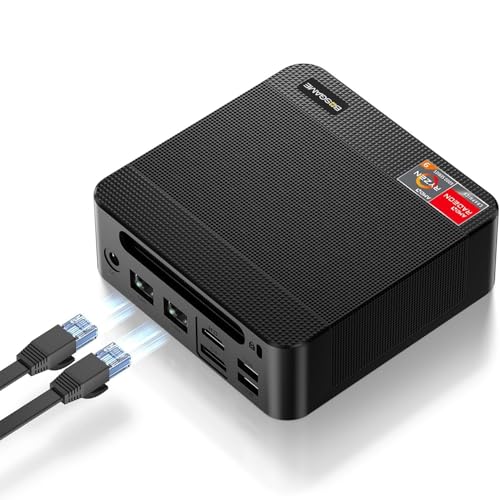 BOSGAME Mini PC Ryzen 7 5800U (8C/16T, Zen 3 Architektur, bis zu 4.4GHz) 16GB DDR4 RAM 512GB M.2 NVME PCIe 4.0 SSD | Mini Gaming PC Windows 11 | Wi-Fi 6E | USB-C (Data/PD 3.0/4K 60Hz) | 2.5G LAN*2 von BOSGAME