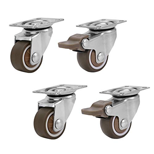 4 Stück Möbelrollen, Lenkrollen aus Gummi, Industrielle Plattenrollen, geräuschlos, für Couchtisch, Schrank, Schrank, Werkbank 4 Stück Möbelrollen, Lenkrollen aus Gummi, Industrielle Plattenrollen, geräuschlos, für Couchtisch, Schrank, Schrank, Werkbank von BOSHYUM
