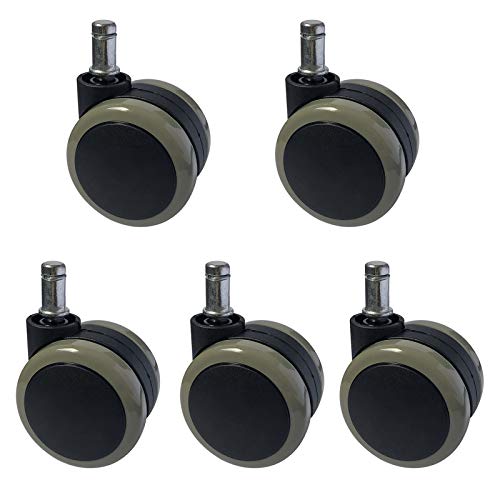 5 Stück 60 mm Doppelrad Universal, Polyurethan-Ersatz-Drehstuhlräder, Möbelrollen von BOSHYUM