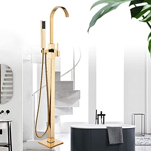 Badewannenarmatur Bodenmontage Badezimmer Dusche Mischbatterie Stehender Wasserfall von BOSHYUM
