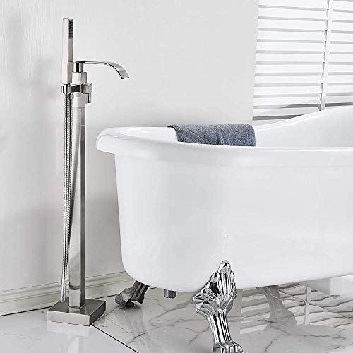 Freistehende Badewannen-Duscharmatur l mit ABS-Handbrause, einhändiger, bodenmontierter Wasserfallauslauf, Badezimmerarmatur von BOSHYUM